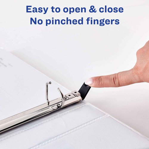Avery Heavy Duty View 3 Ring Binder, 0.5" One Touch Slant Ring, Holds 8.5" x 11" Paper, 4 White Binders (79709)