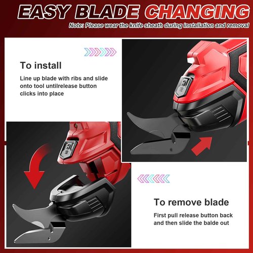 Electric Scissors with 2 Blades, 4.2V Cordless Fabric Shears Rechargeable Cloth Cutter, Power Shears for Sewing/Carpet/Leather/Rubber/Cardboard