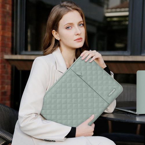 MOSISO Laptop Case - 13.3 Inch Sleeve for MacBook Air/Pro & More | Antique Green, Quilted Design