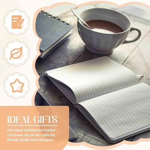 Colarr 12 Pcs Sublimation Journal Blank Notebooks Bulk A5 190 Pages Thick Faux Leather Sublimation Notebook Note pad Journal for School Office Supplies, 8.3 x 6 Inch
