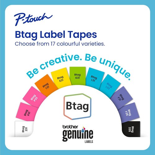 Brother Genuine P-Touch Label Tape - White on Black, 1/2in x 13.1ft (12mm x 4m) | Compatible with PT-N10, PT-N20, PT-N25BT