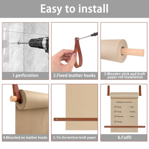 Brown Butcher Paper Roll-11.8inch Paper Roll Dispenser 30 Meters Craft Roll Butcher Holder for Wall Decor, Artwork, to-Do Lists and Ideal for Ideas