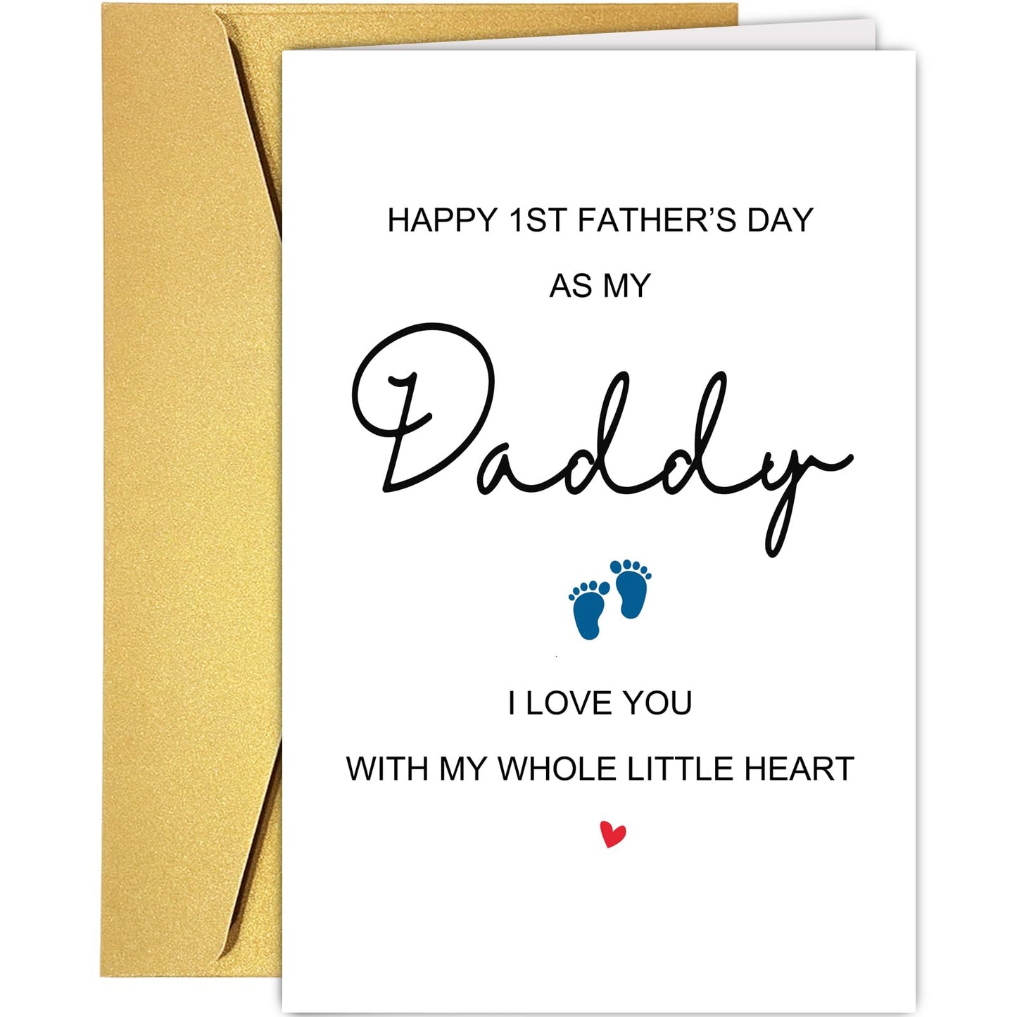 Supoeguk Cute 1st Father's Day Card from Newborn Baby, First Fathers Day Card for New Dad, Happy 1st Father's Day As My Daddy