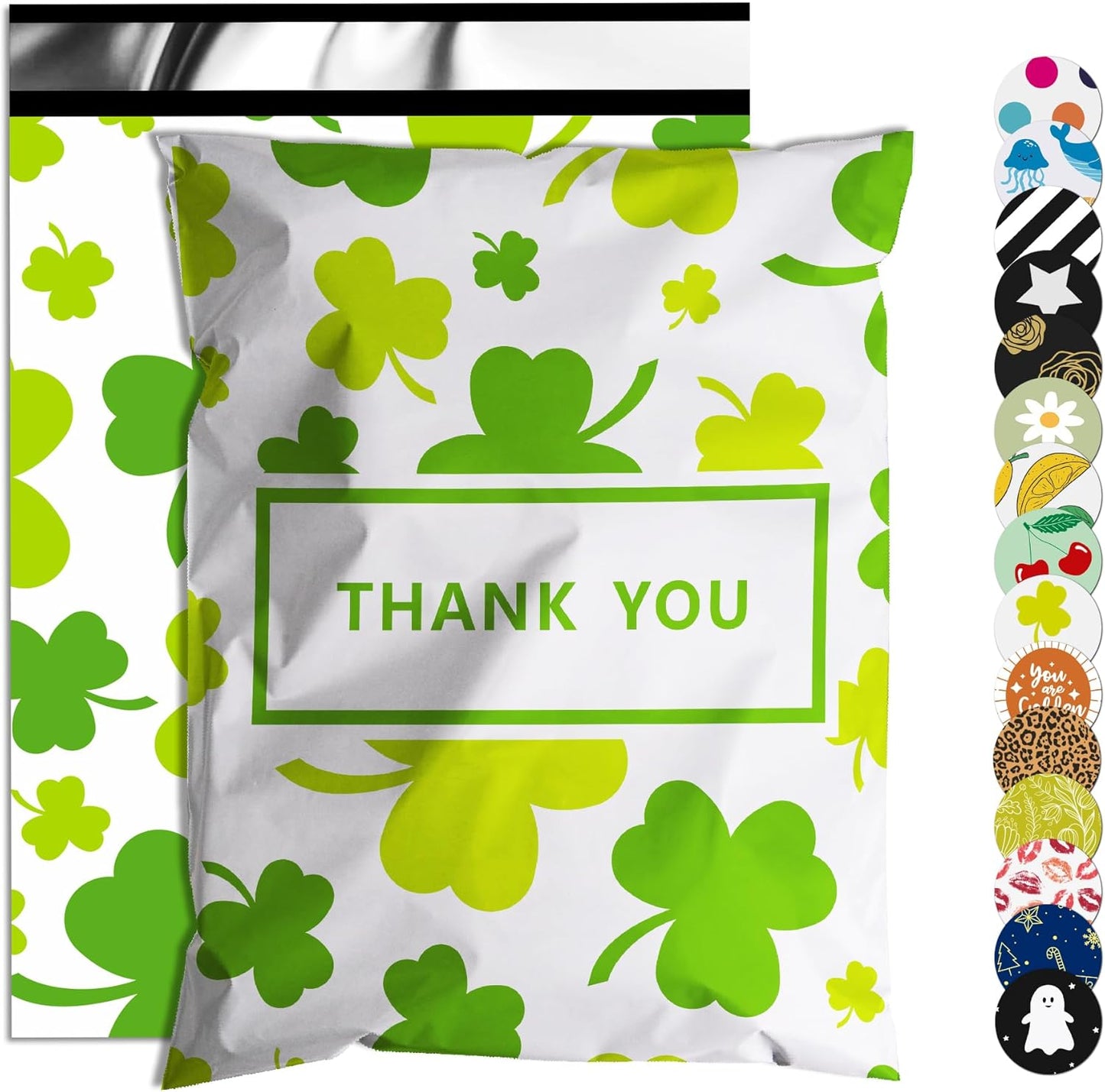 St. Patrick's Day Poly Mailers - 10x13 Inch Waterproof & Tear-Resistant Shipping Bags | 25 Pcs with Clover Print