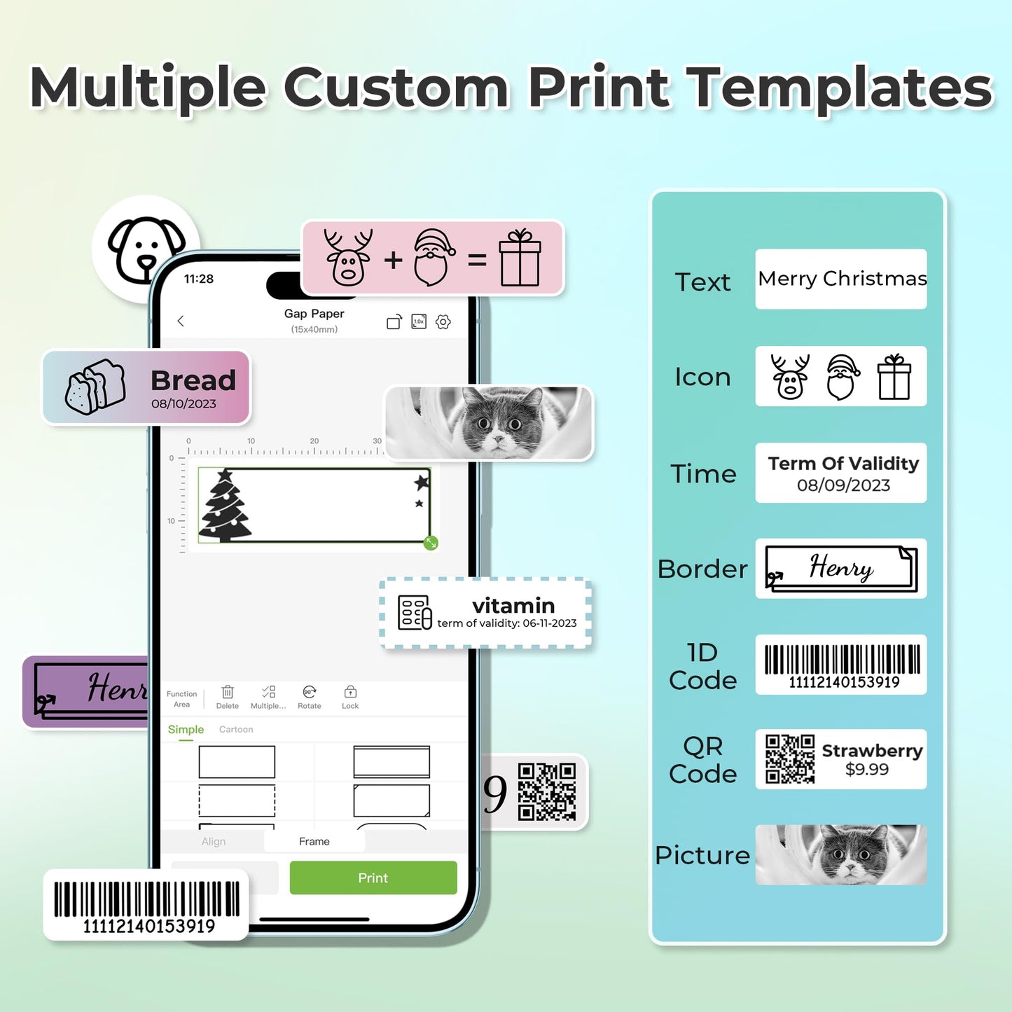 Nelko Genuine P21 Label Maker Tape, Adapted Label Print Paper, 14x50mm (0.55"x1.97"), Standard Laminated Labeling Replacement, Multipurpose of P21 Label Maker, 180 Tapes/Roll, 1 Roll, White