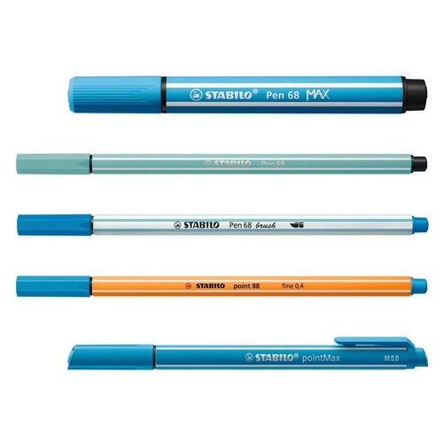 STABILO Creative Set - Pen 68 Max, Pen 68, Pen 68 brush, point 88, pointMax, ARTY, 55-Pieces - drawing, illustration, writing