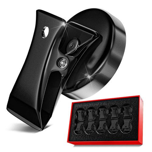 Force Magnet- Magnetic Clips Pack of 10 - Premium Quality Super Strength Magnet Clips Heavy Duty with Anti Scratch Pads - Make Notes, Remember Appointments and Hang Keys on Metal Surfaces(Black)
