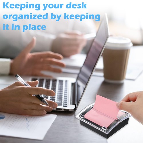 5 PCS Pop up Sticky Notes Dispenser, 3 X 3 in Sticky Note Holder Dispenser Clear Top Black Base, Pop up Notes Dispensers for Desk Office Home Shop School Supplies Gift