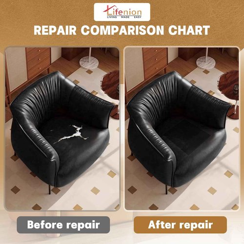 Lifenion Leather Repair Patch, 17X158 Inch Self Adhesive Leather Repair Tape, Large Vinyl Patch Kit for Couches, Sofa, Furniture, Car Seats, Office Chairs, Cabinets, Handbags（Coffee, 17X158 Inch）