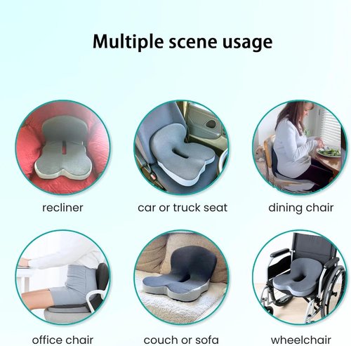 Kurbetts Reenly Back and Seat Cushion,Ergonomic Memory Foam L-Shaped Integrated Seat Cushions with Adjustable Strap,Ultra Breathable Non-Slip Design for Office Chair,Car,Wheelchair (Black)