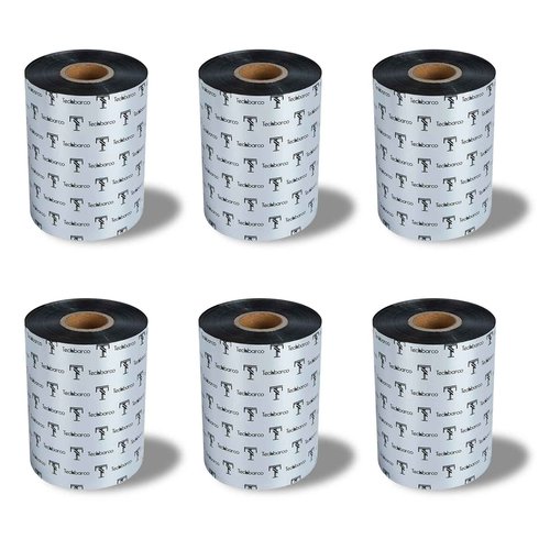 6 Rolls 4.02" x 1476' Premium Enhanced Wax Thermal Transfer Ribbon, 102mm x 450m Black Industrial Barcode Label Printer Ribbon - Compatible with Zebra, TSC, GoDex, Citizen, 1" Core