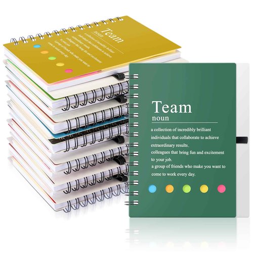 Feifeiya 24 Pcs Team Appreciation Gifts Bulk for Employee Inspirational Spiral Notebooks with Sticky Notes Inspirational Team Notepads for Teacher Nurse Coworker Staff Volunteer Gifts(Bright Color)