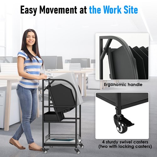 Gtouse 2 Tier Open Laptop Charging Cart with Wheels, 10 Device Mobile Charging Cart for Laptops Computers, Tablets and Chromebooks, Laptop Charging Storage Rack for Office and Classroom