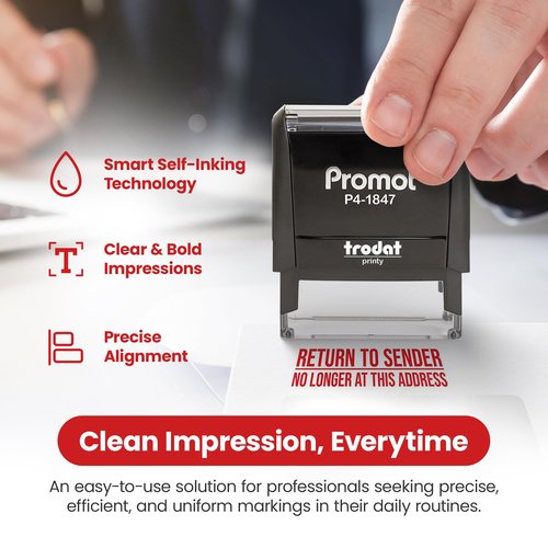 Promot Return to Sender No Longer at This Address - Self Inking Rubber Stamp