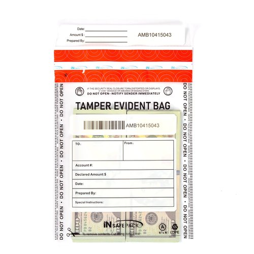 100 PCS 6”x9” Clear Business Bank Deposit Bags-High Level Security Cash Tamper Evident Bag