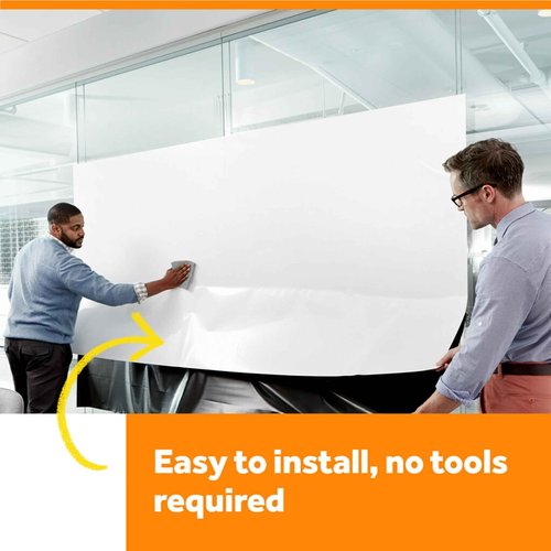 Post-it Dry Erase Surface with Adhesive Backing, 36" x 24", White – Transform Surfaces into a Dry Erase Board – Easy Installation and Removal