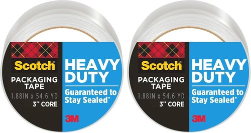 Scotch Heavy Duty Packing Tape - Clear Shipping Tape for Moving Supplies | 1.88 in. x 54.6 yd., 2 Rolls