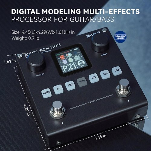 M-VAVE Guitar Pedal Reverb Sampling Studio Multi Effects 80 Editable Preset ANN Audio Delay Boost Effector Black Box with 6 Effect Modules AMP CAB