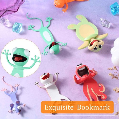 Zonon 14 Pieces 3D Bookmark Funny Animal Cartoon Bookmark Novelty Stationery Birthday Party Favors for Teens Help with Reading Office School Supplies