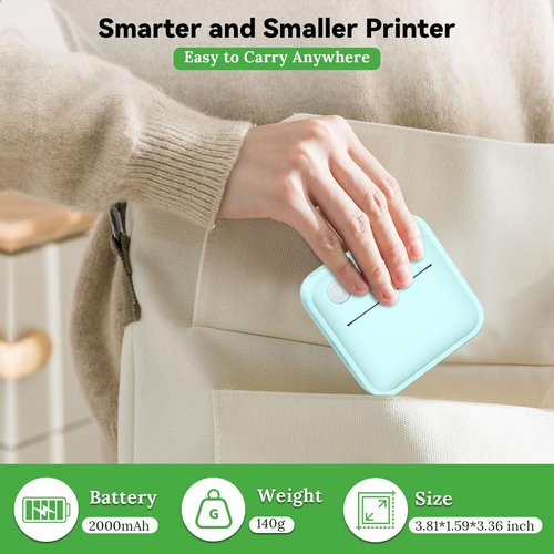 Miouca Label Maker Machine with Tape - 14 Sizes Mini Sticker Printer Bluetooth Label Printer for Home Office Organization, Portable Thermal Sticker Maker Print Pod with Multiple Templates for Phone