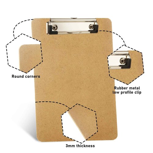 YAYODS 40 Pack Mini Clipboard 6 x 9 Clipboards Bulk, A5 Wood Clipboard Small Clipboards with Low Profile Clip, Memo Size Clip Boards for Home, Office, Classroom Supplies
