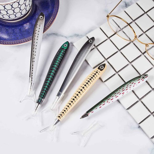 Outus 50 Pieces Fish Pens Cute Fishing Birthday Party Favors Decoration Writing Ballpoint Pens for Office School Christmas Near Year Gifts (Aquatic)