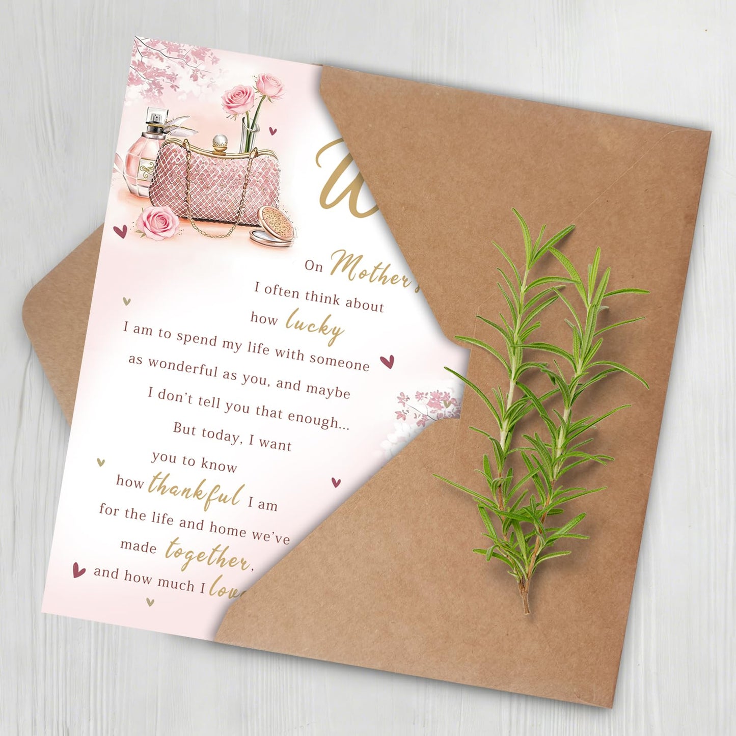 gerdiny Mother's Day Card Gifts for Wife, Mothers Day Gifts from Husband, Wife Mothers Day Card
