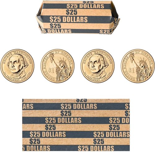 L LIKED 105 Pcs Black Striped Flat Coin Wrappers - Perfect for Dollar Rolls (105 Pcs)