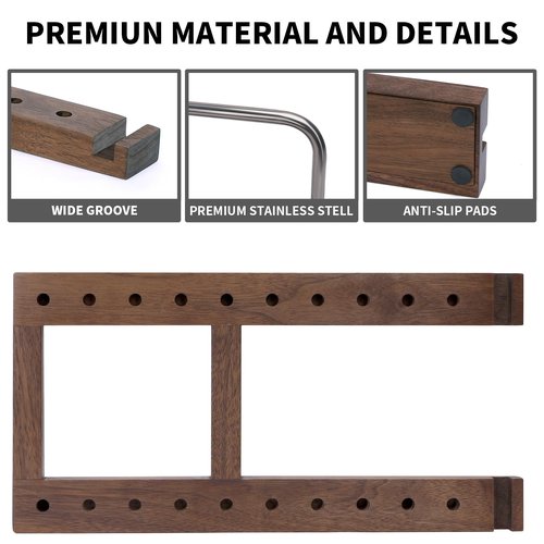 ACTESE Solid Walnut Wood Record Holder - 3-Tier Organizer for 75 LPs with Now Playing Album Stand, Vinyl Storage Display for Living Room Decor