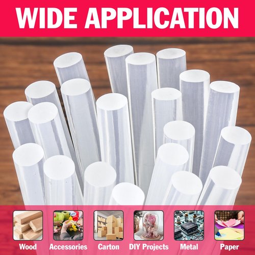 200 PCS Mini Hot Glue Sticks, 8" Long x 0.27" Diameter Glue Sticks for Glue Gun, Perfect Fit for Mini Glue Guns, Widely Used in Wood, Metal, Glass, Plastic, Floral, Fabric, and More