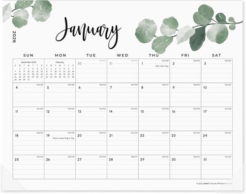 Cabbrix Magnetic Refrigerator Calendar 2026 - Aesthetic Greenery Design | 15 x 12 Inch, Easy Organizing