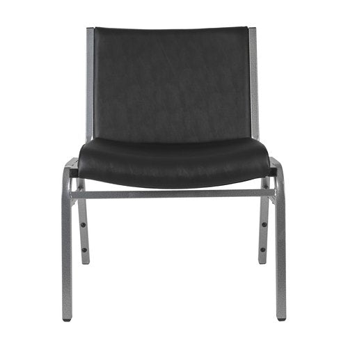 Flash Furniture Hercules Series Big & Tall 1000 lb. Rated Black Vinyl Stack Chair with Ganging Bracket