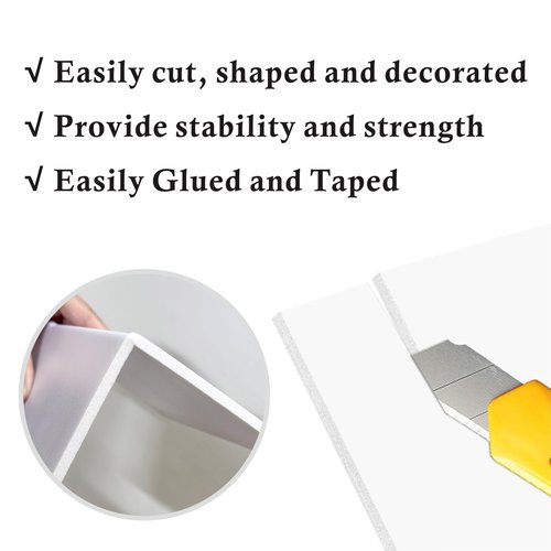 12 Pack Foam Core Board, ZJCEASER 12 x 16 White Poster Board, 3/16" Thickness Sign Board Craft Foam Sheet for Signboards, School Projects, University Displays, College Events, Arts & Crafts, Framing