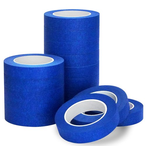 Frascati Painters Tape 1 Inch Wide, 16 Packs Blue Painters Tape for General Purpose Use, 1 Inch X 55 Yards X 16 Rolls, 880 Yards in Total