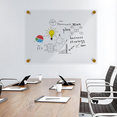 MaxGear Acrylic Dry Erase Board for Wall, 36'' x 24'' Clear Large Acrylic Writing Board Non Magnetic Floating Frameless Wall Mounted Big Whiteboard with 4 Markers,1 Eraser and 1 Cloth