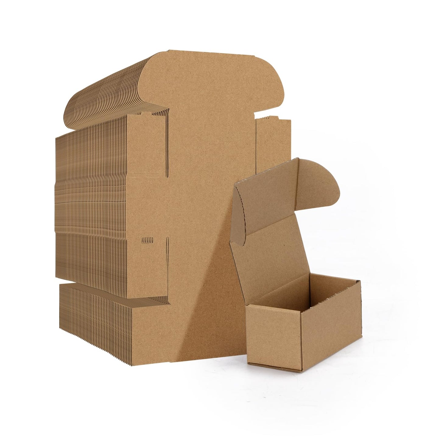 HORLIMER 4.6x2.2x2.2 inches Shipping Boxes Set of 100, Brown Corrugated Cardboard Box Literature Mailer