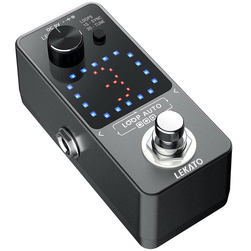 LEKATO Looper Pedal,Guitar Looper Pedal for Electric Guitar&Bass Loop Pedal with SYNC & Tuner Function Triple Effect Guitar Looper with LED Screen Unlimited Overdubs 3 Loops 18 Minutes Record Time