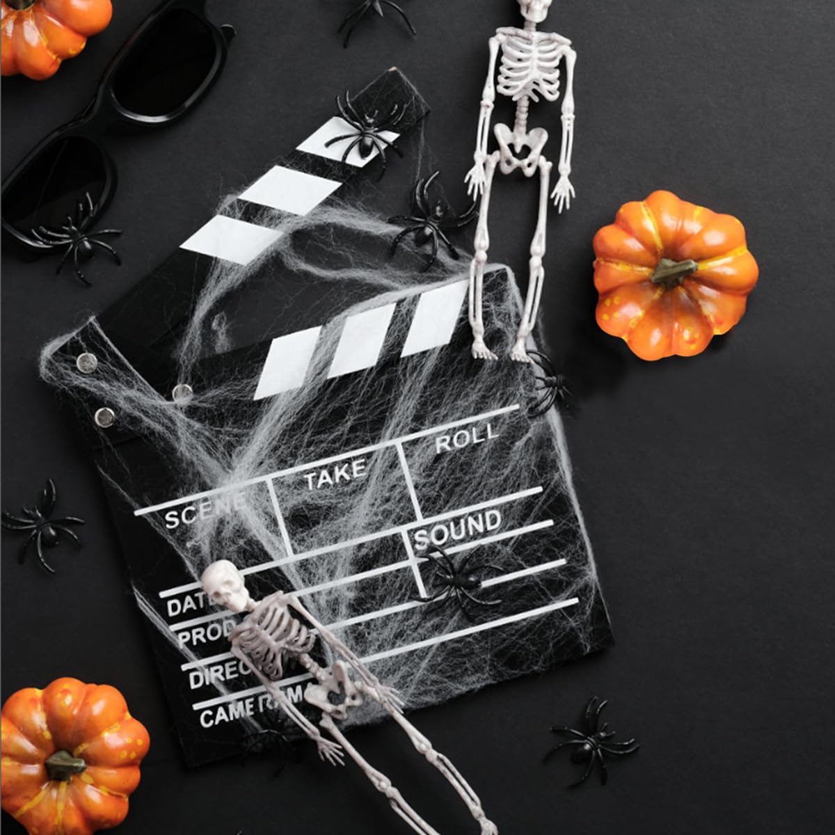 KISEER 12"x11" Movie Film Clap Board Wooden Movie Clapboard Film Clapper Board (Black)