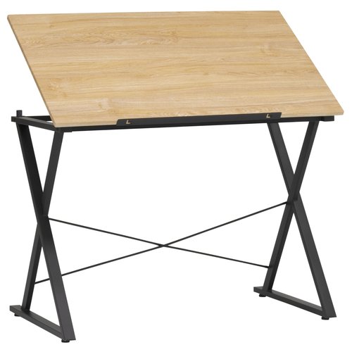 SD STUDIO DESIGNS Axiom II Drawing 42" Wide Adjustable Top Drafting Table, Graphite Black/Ashwood