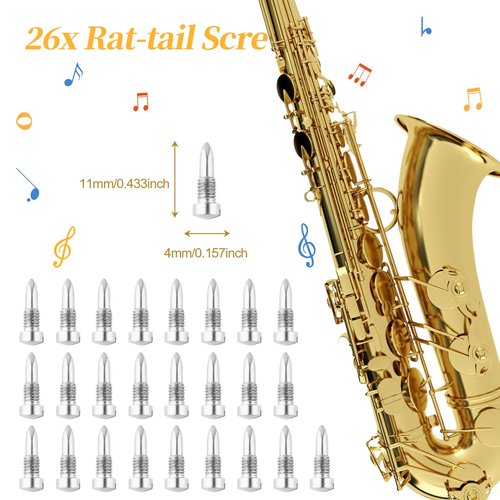 Alto Saxophone Repair Kit,118 Pcs Alto Saxophone Repair Parts Replacement Tools set,Woodwind Musical Instrument Maintenance Replacement Accessories