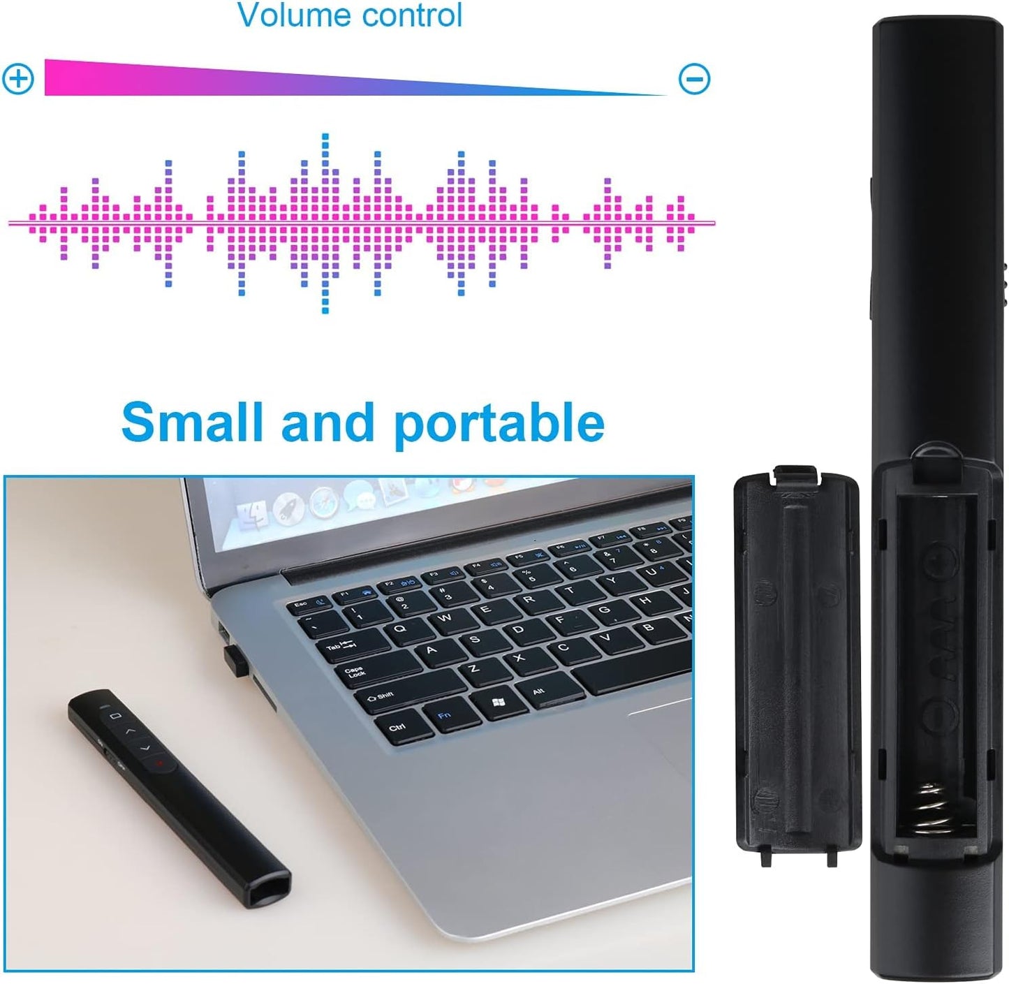 Skiennix Wireless Presenter Remote - Presentation Clicker with Hyperlink & Volume Control | Compatible with Mac/PC/Laptop
