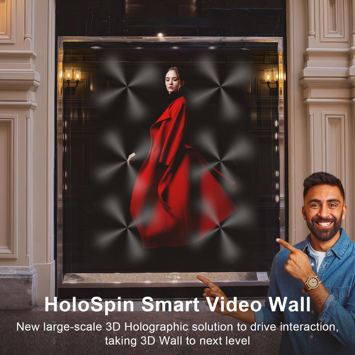3D Hologram Fan 25.6 Inch,3D Holographic Fan with WiFi and Bluetooth,768 Highlight LEDs and 2200 cd/m² Brightness,2000+ Free 3D Video,3D Hologram Projector for Store Display,Events,Trade Show