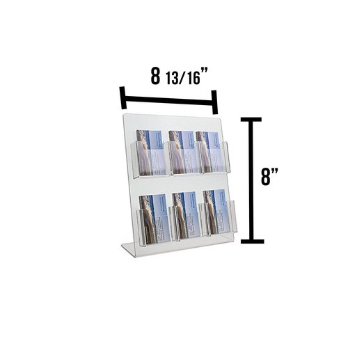 Source One Deluxe 2 Tier 6 Pocket Vertical Clear Business Card Holder - Counter Top