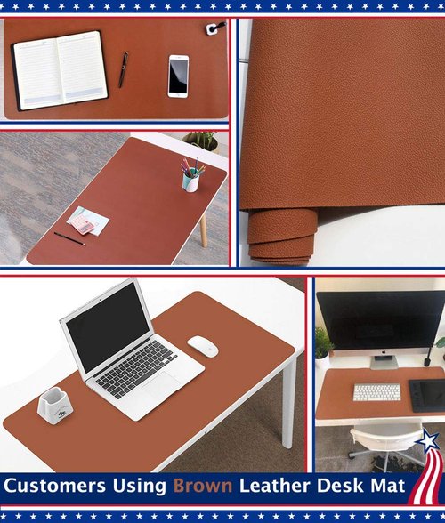 24 X 60 Inch XL Desk Mat Desktop Protector Non-Slip PU Leather Desk Pad Blotter Laptop Computer Gaming Keyboard Mouse Pad Writing Mat Desk Cover for Women Men Kids Girls Rctangular Waterproof Black