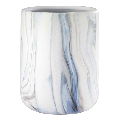 Avanti Linens - Wastebasket, Resin Accessories, Guest Bathroom Essentials (Waves Collection, Blue)