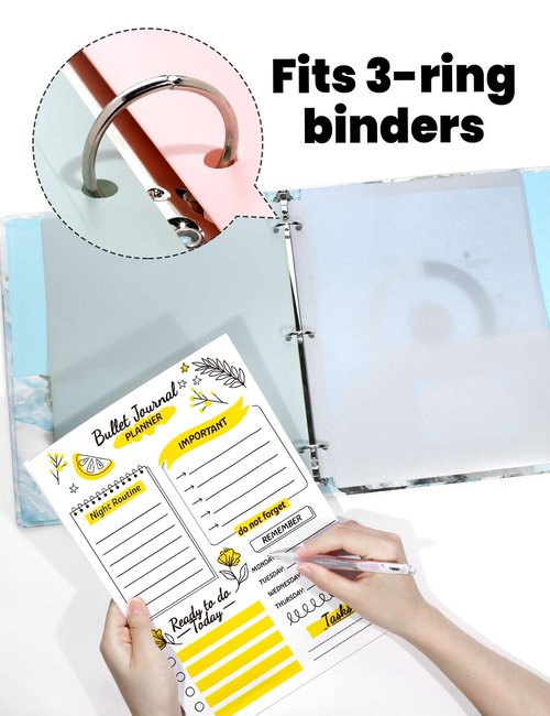 SUNEE 3 Hole Pocket Folders (6 Pack, Pastel Color), Plastic Pocket Folders for 3 Ring Binder, 3-Hole Punched Folders with Pockets, for Kids, Students, Teachers, Office Staff