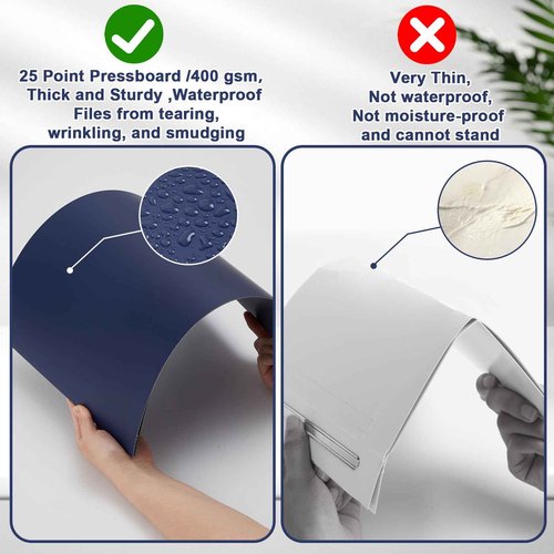 gisgfim 40 Pcs 11'' x 17'' Pressboard Report Cover 3" Capacity Metal Prong Paper Fastener with Compressor Presentation Binder Folder to Neatly Bind Reports Proposals Transcripts Document(Dark Blue)