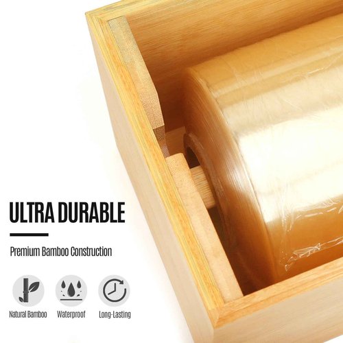 Libreshine 12" Commercial Plastic Wrap Dispenser with Cutter & Roller - Heavy-Duty Holder for 3000ft Film, 1000ft Foil Roll, Fits Costco Saran Wrap - Restaurant, Kitchen & Foodservice Storage