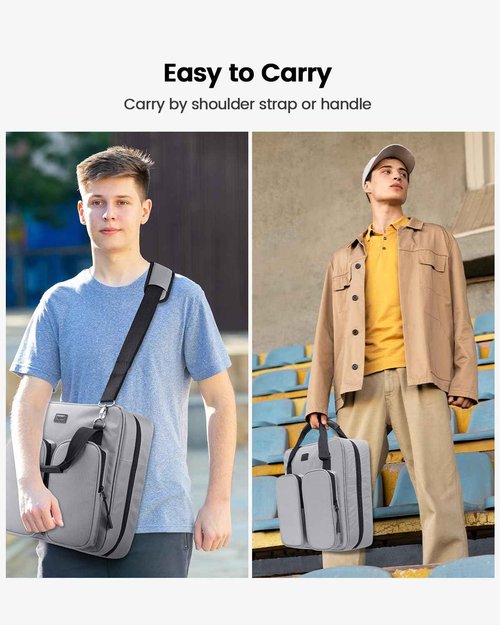 egiant 4 Inch 3 Ring Zipper Binder with Shoulder Strap & Handle & Multi-Pocket - 4" Binder with Zipper for School, Compatible with 13-Inch MacBook/Tablet -Patent Design Grey