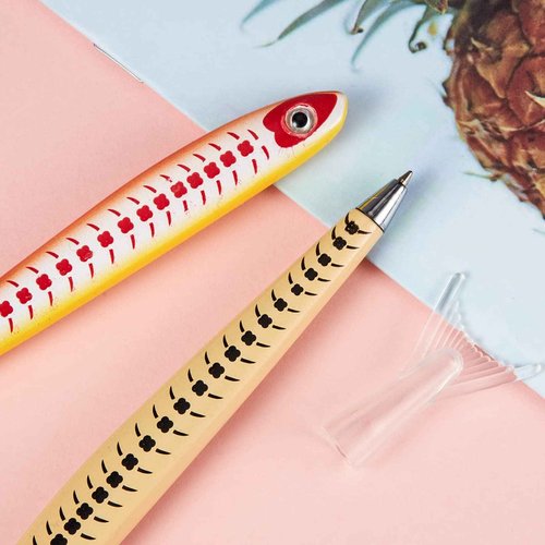 Outus 50 Pieces Fish Pens Cute Fishing Birthday Party Favors Decoration Writing Ballpoint Pens for Office School Christmas Near Year Gifts (Aquatic)